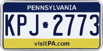 PA license plate KPJ2773