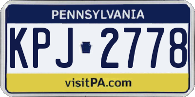 PA license plate KPJ2778