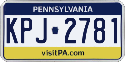 PA license plate KPJ2781