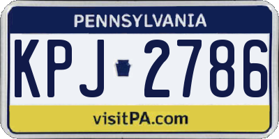 PA license plate KPJ2786