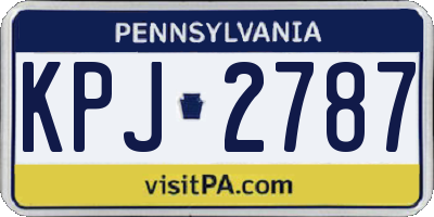 PA license plate KPJ2787