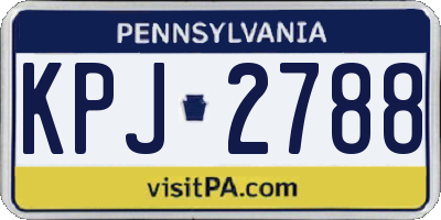 PA license plate KPJ2788