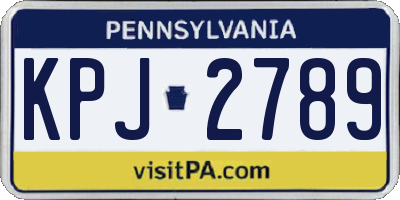 PA license plate KPJ2789