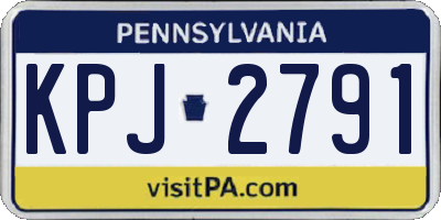PA license plate KPJ2791