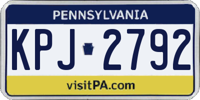 PA license plate KPJ2792