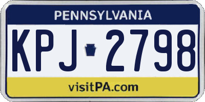 PA license plate KPJ2798