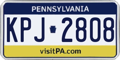 PA license plate KPJ2808
