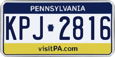 PA license plate KPJ2816