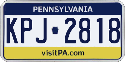 PA license plate KPJ2818