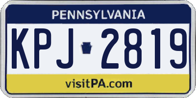 PA license plate KPJ2819