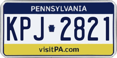 PA license plate KPJ2821