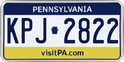 PA license plate KPJ2822