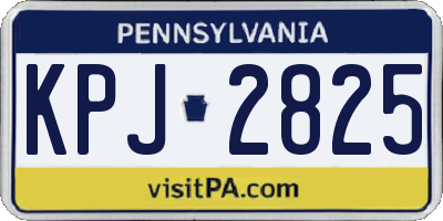 PA license plate KPJ2825
