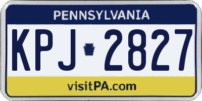 PA license plate KPJ2827