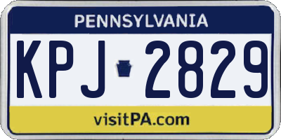 PA license plate KPJ2829