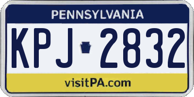 PA license plate KPJ2832