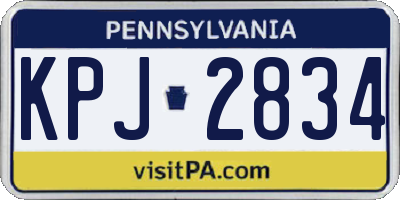PA license plate KPJ2834