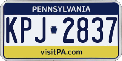 PA license plate KPJ2837