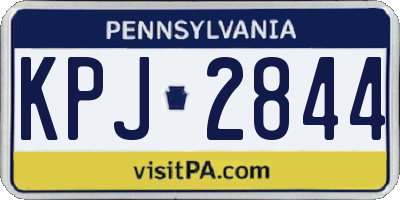 PA license plate KPJ2844