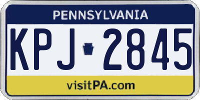 PA license plate KPJ2845