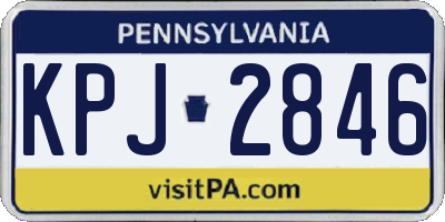 PA license plate KPJ2846
