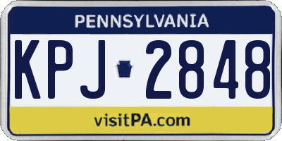 PA license plate KPJ2848