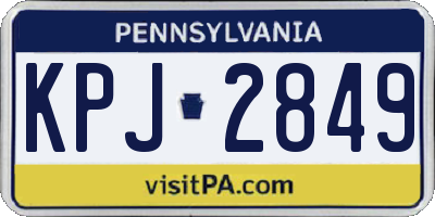 PA license plate KPJ2849