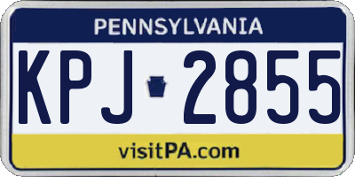 PA license plate KPJ2855
