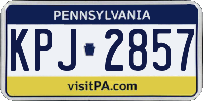 PA license plate KPJ2857