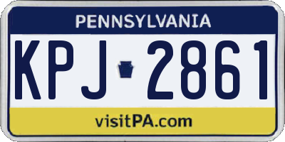 PA license plate KPJ2861