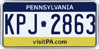 PA license plate KPJ2863