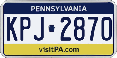 PA license plate KPJ2870