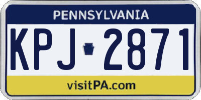 PA license plate KPJ2871