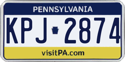 PA license plate KPJ2874