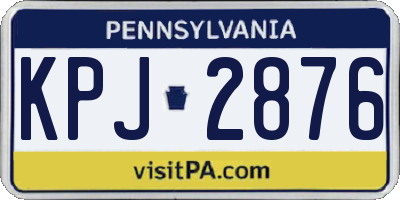 PA license plate KPJ2876