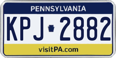PA license plate KPJ2882