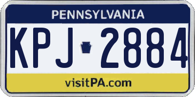 PA license plate KPJ2884