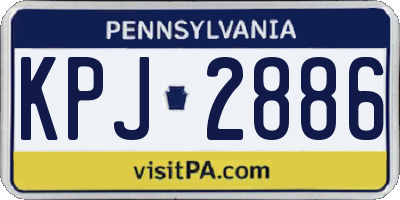 PA license plate KPJ2886
