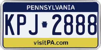 PA license plate KPJ2888