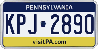 PA license plate KPJ2890