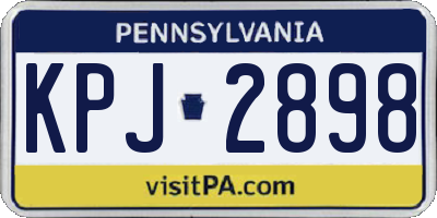 PA license plate KPJ2898