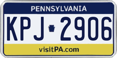 PA license plate KPJ2906