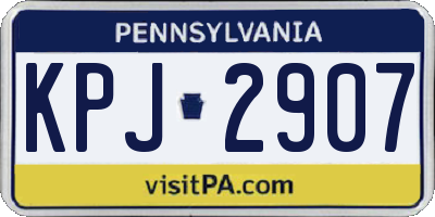 PA license plate KPJ2907