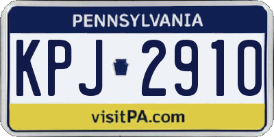 PA license plate KPJ2910