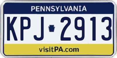 PA license plate KPJ2913