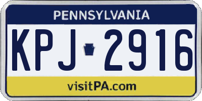 PA license plate KPJ2916