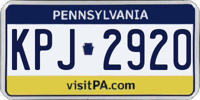 PA license plate KPJ2920
