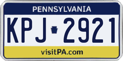 PA license plate KPJ2921