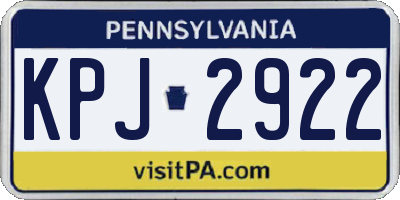 PA license plate KPJ2922