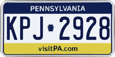 PA license plate KPJ2928
